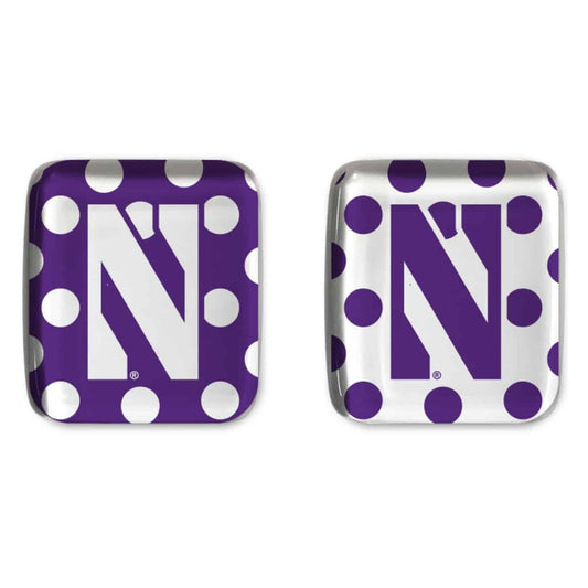 Northwestern University Wildcats 1.25" Square Fridge Magnet set of Two Combo Pack #5