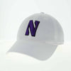 Northwestern University Wildcats Legacy Unconstructed Adjustable White Hat with Stylized N Design-3