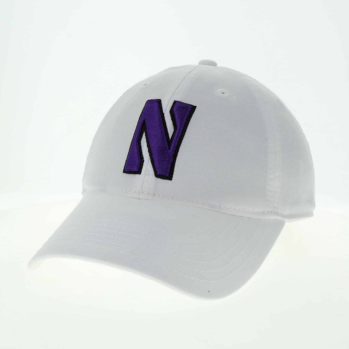 Northwestern University Wildcats Legacy Unconstructed Adjustable White Hat with Stylized N Design-3