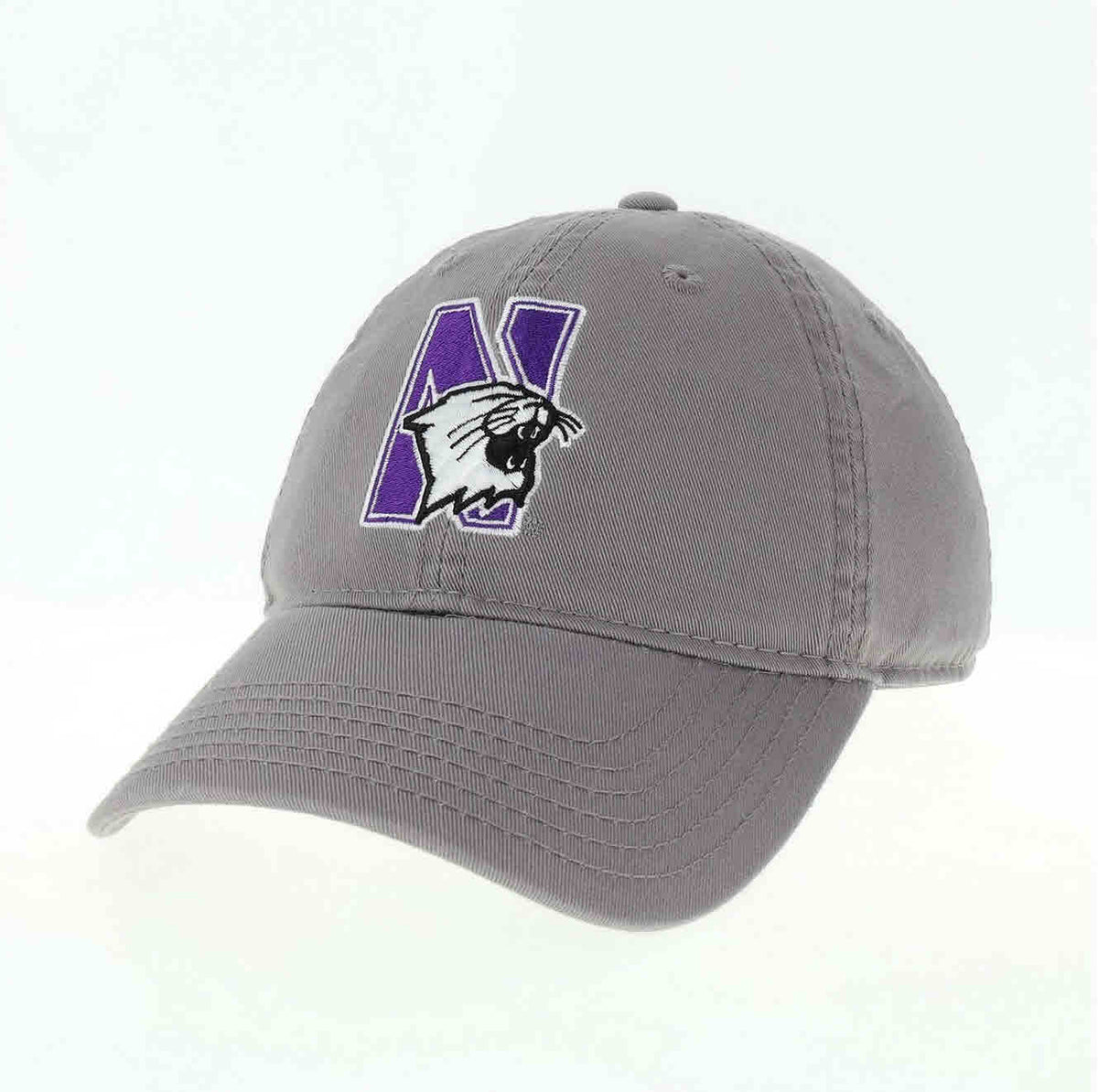Northwestern University Wildcats Legacy Unconstructed Adjustable Grey Hat with N-Cat Design II