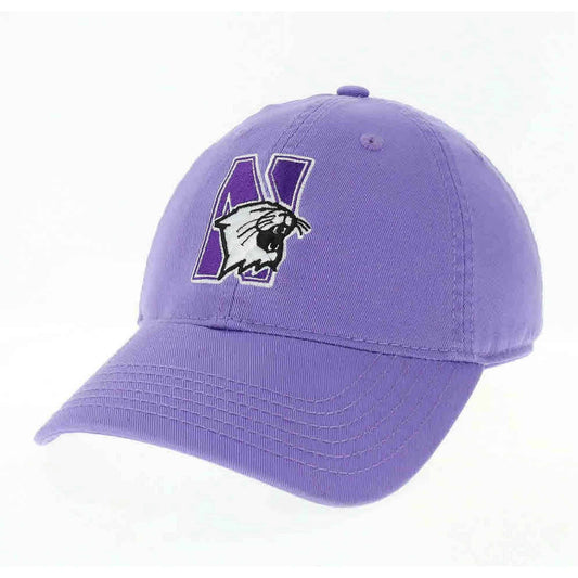 Northwestern University Wildcats Legacy Unconstructed Adjustable Lilac Hat with N-Cat Design II