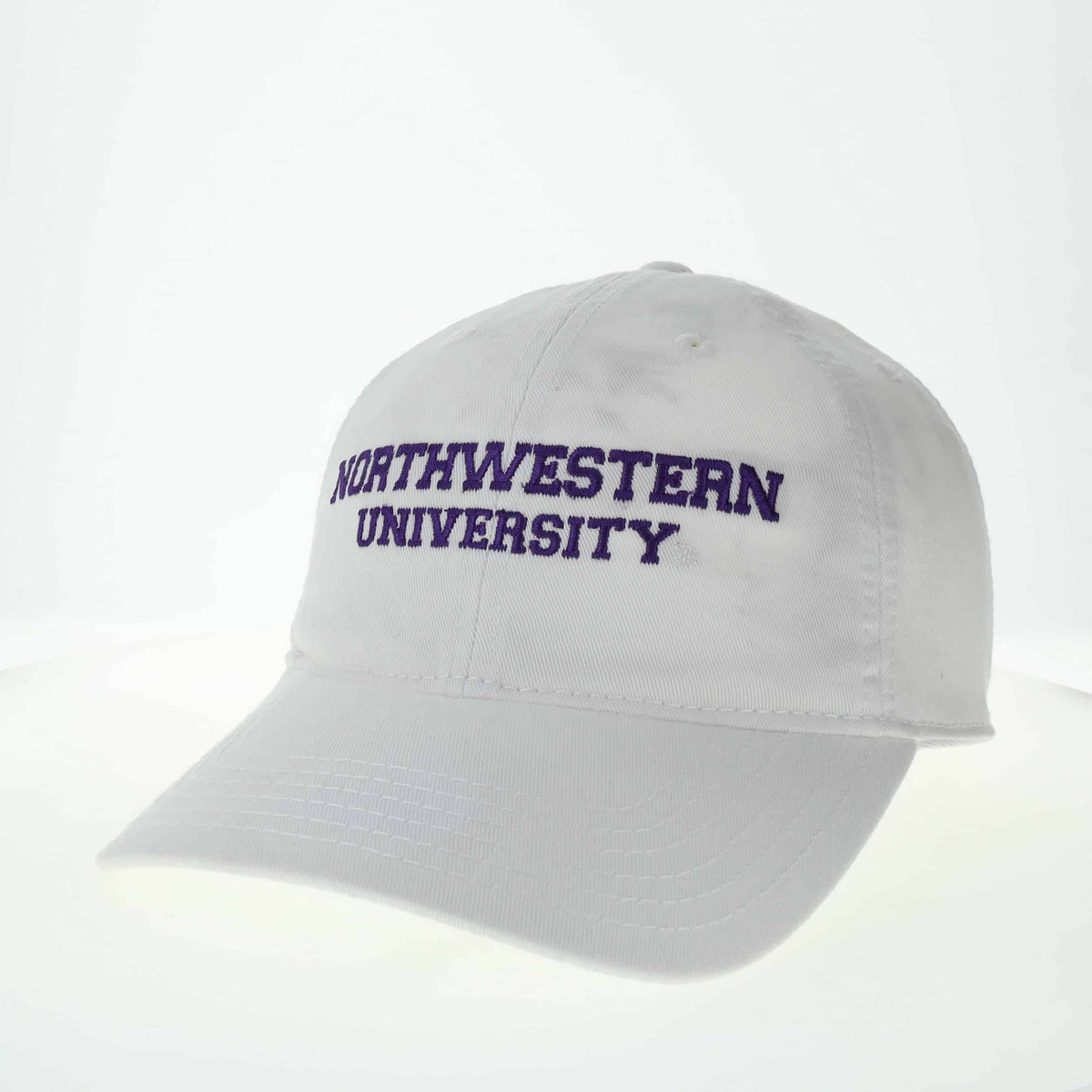 Northwestern University Wildcats Legacy Unconstructed Adjustable White Hat with Straight Northwestern University Design