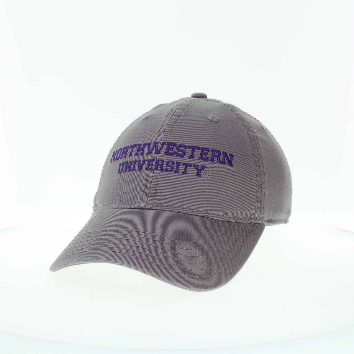 Northwestern University Wildcats Legacy Unconstructed Adjustable Dark Grey Hat with Straight Northwestern University Design