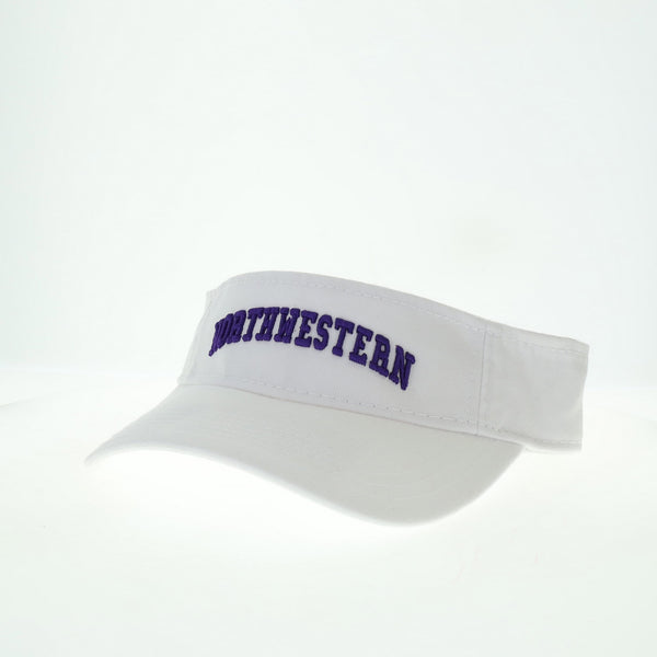 Northwestern University Wildcats White Visor with Arched Northwestern Design