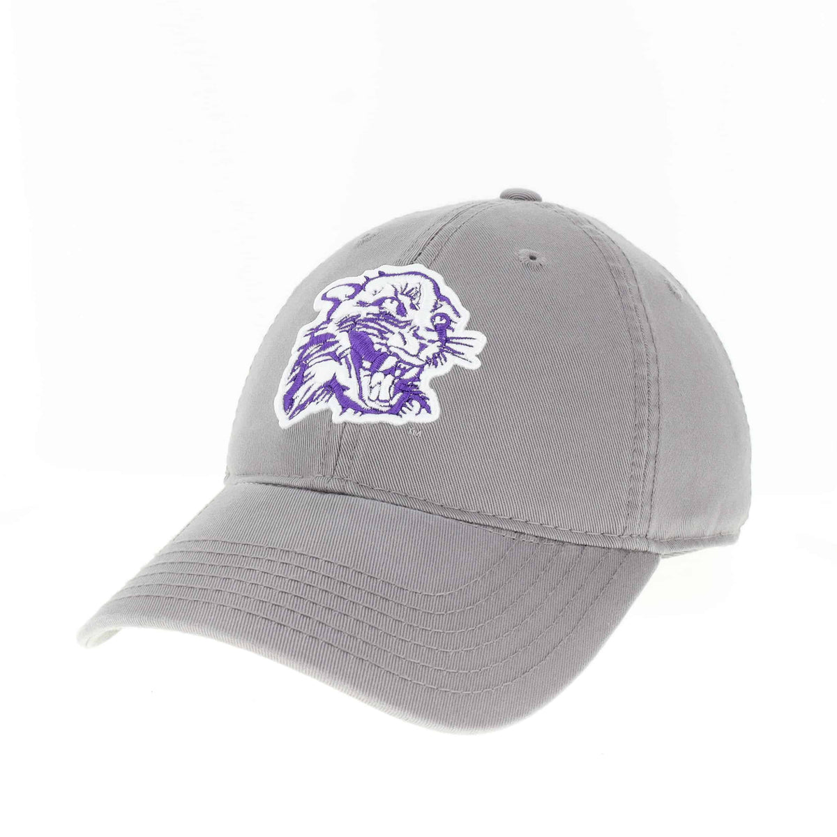 Northwestern University Wildcats Legacy Unconstructed Adjustable Dark Grey Hat with Vintage Cat's Head Design