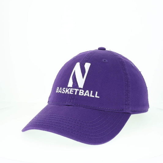 Northwestern University Wildcats Unconstructed Purple Cotton Twill Hat with N & Basketball Design