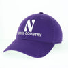 Northwestern University Wildcats Unconstructed Purple Cotton Twill Hat with N & Cross Country Design