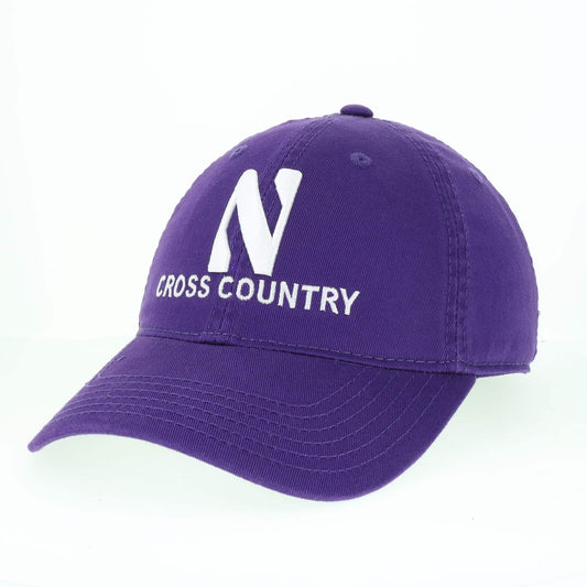 Northwestern University Wildcats Unconstructed Purple Cotton Twill Hat with N & Cross Country Design