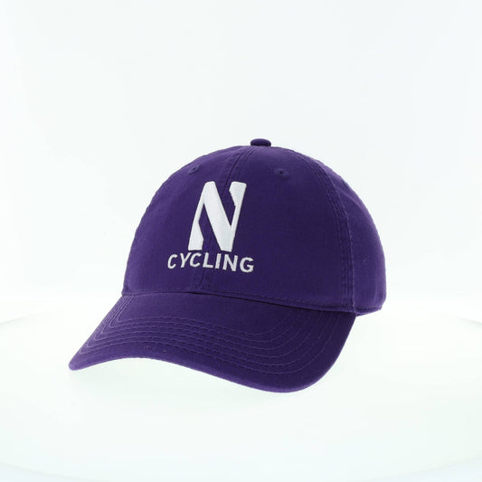 Northwestern University Wildcats Unconstructed Purple Cotton Twill Hat with N & Cycling Design