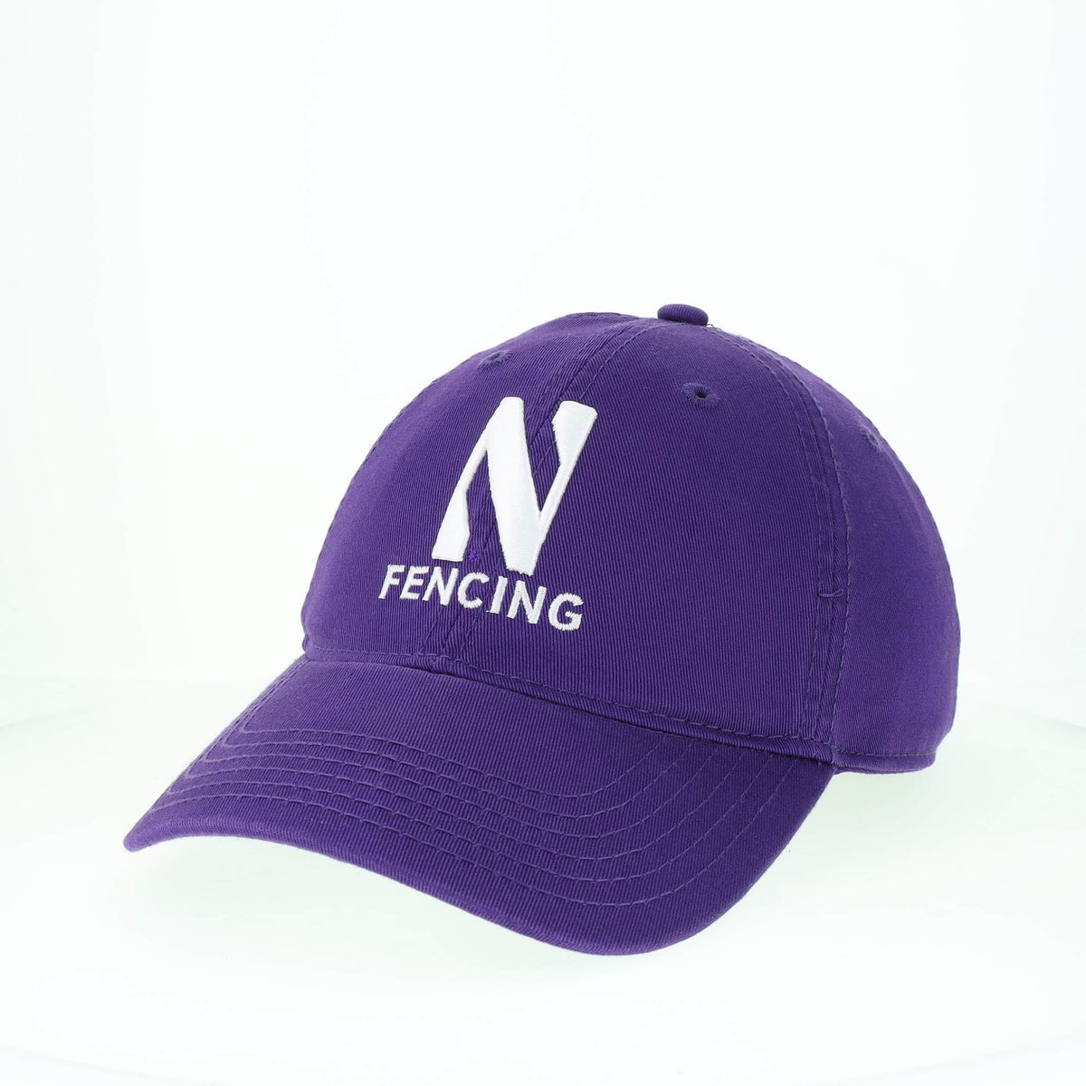 Northwestern University Wildcats Unconstructed Purple Cotton Twill Hat with N & Fencing Design