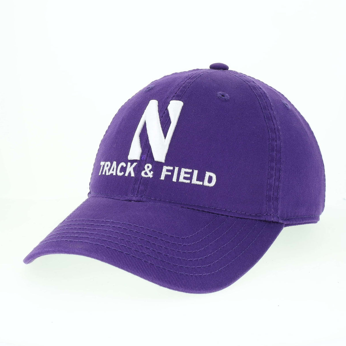 Northwestern University Wildcats Unconstructed Purple Cotton Twill Hat with N & Track & Field Design
