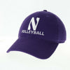 Northwestern University Wildcats Unconstructed Purple Cotton Twill Hat with N & Volleyball Design