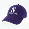 Northwestern University Wildcats Unconstructed Purple Cotton Twill Hat with N & Wrestling Design