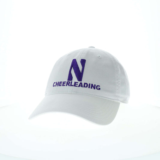 Northwestern University Wildcats Unconstructed White Cotton Twill Hat with N & Cheerleading Design