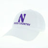 Northwestern University Wildcats Unconstructed White Cotton Twill Hat with N & Cross Country Design
