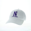 Northwestern University Wildcats Unconstructed White Cotton Twill Hat with N & Cycling Design