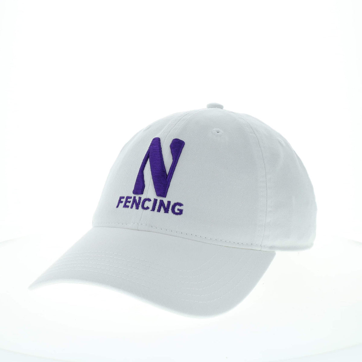 Northwestern University Wildcats Unconstructed White Cotton Twill Hat with N & Fencing Design