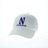 Northwestern University Wildcats Unconstructed White Cotton Twill Hat with N & Lacrosse Design