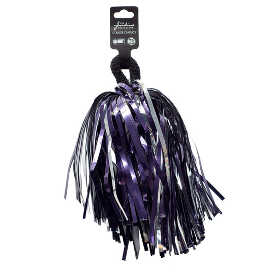 Northwestern University Wildcats Purple & Silver Shimmer Hair Wrist Pom