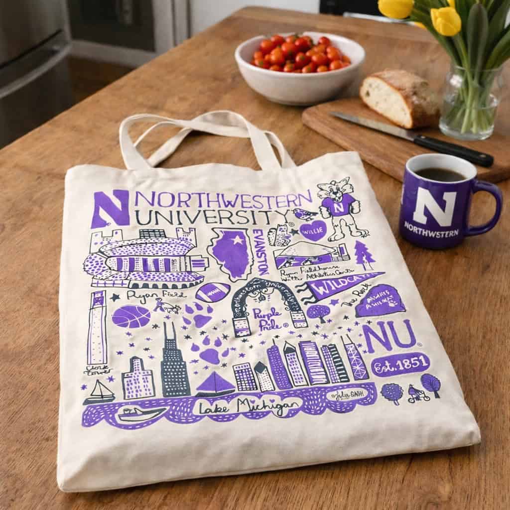 Northwestern University Wildcats Julia Gash Tote Bag 15"X15"-2