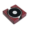 Northwestern | Kellogg Stacked-Design Silver Medallion Silver Tone Coaster Set of Two in a Rosewood Finish Stand