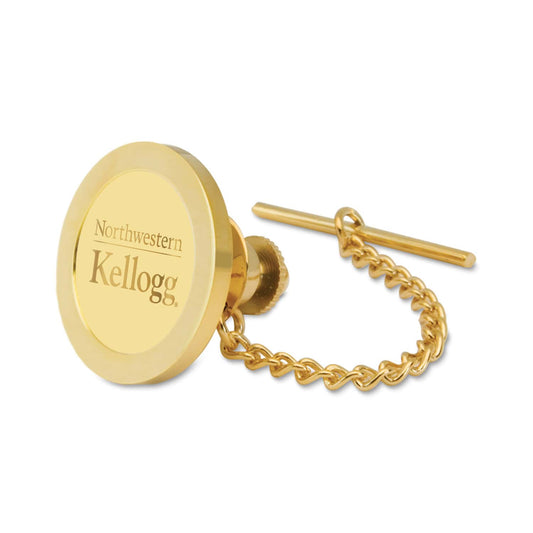 Northwestern | Kellogg Gold Plated Tie Tack/Lapel Pin with Stacked Design