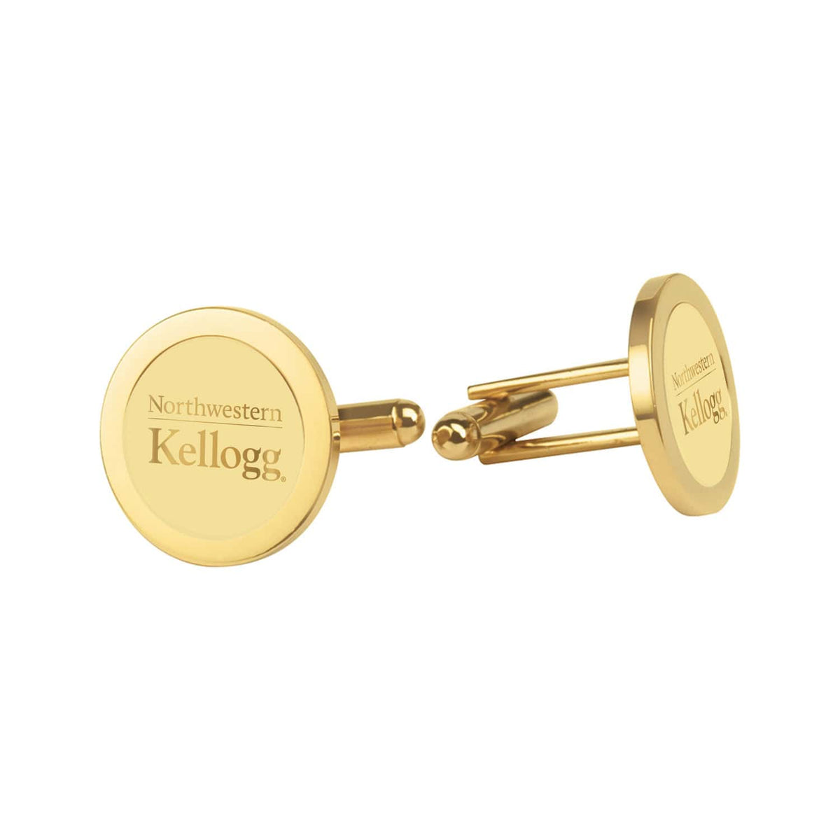 Northwestern | Kellogg Gold Plated Cufflinks with Stacked Design
