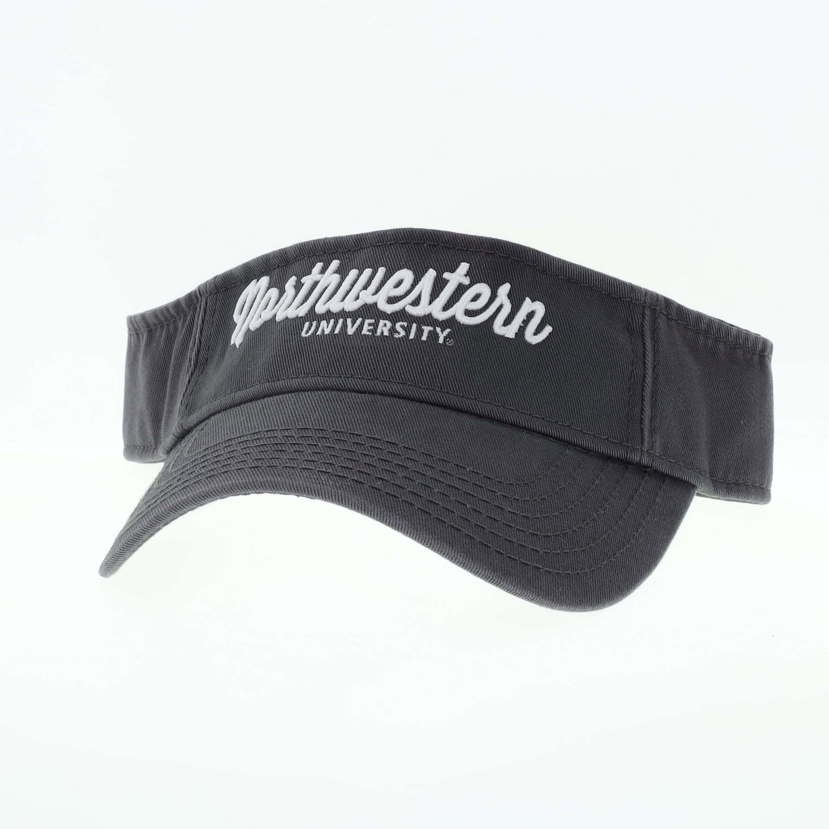 Northwestern University Wildcats Dark Grey Charcoal Visor with Script Northwestern Design