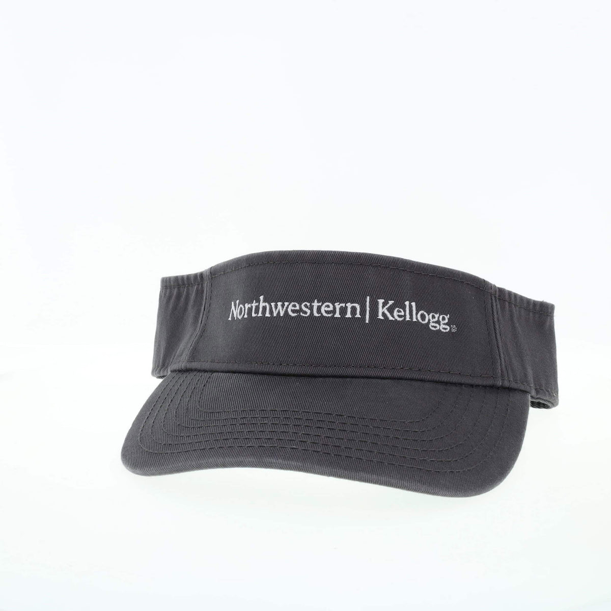 Northwestern I Kellogg Dark Grey Charcoal Cotton Twill Visor