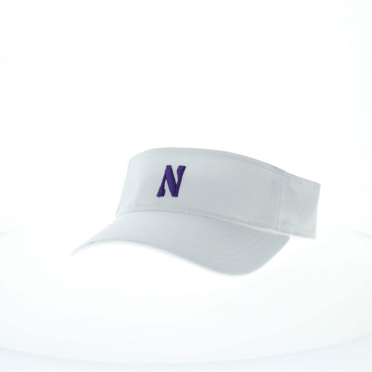 Northwestern University Wildcats White Visor with Stylized N Design