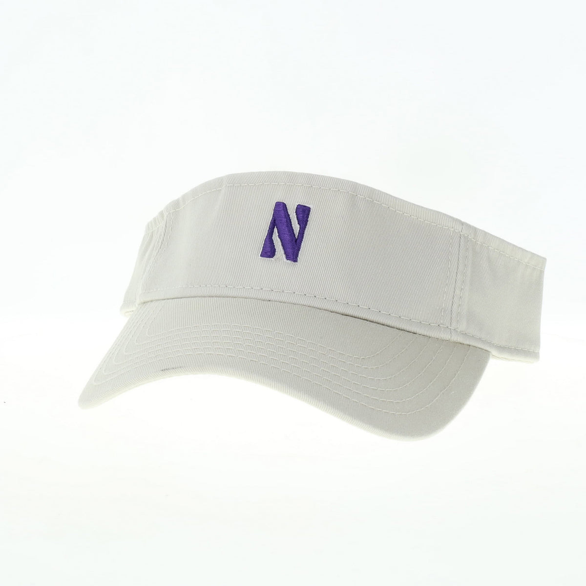Northwestern University Wildcats Stone Almond Cream Visor with Stylized N Design