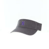 Northwestern University Wildcats Dark Grey Charcoal Visor with Stylized N Design