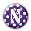 Northwestern University Wildcats 1.35" Purple Dome Fridge Magnet with White Polka Dot Stylized N Design