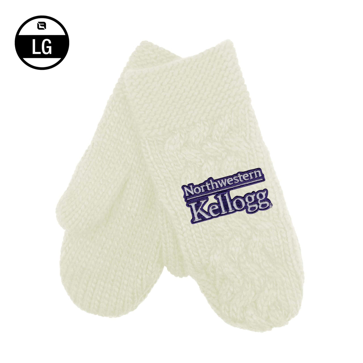 Northwestern I Kellogg Arya Cream Cable Knit Mittens