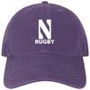 Northwestern University Wildcats Unconstructed Purple Cotton Twill Hat with N & Rugby Design