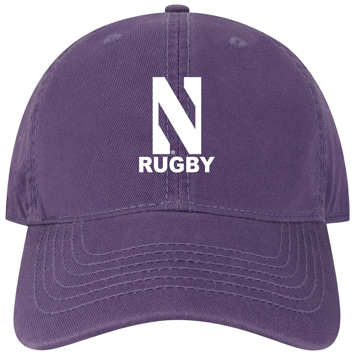 Northwestern University Wildcats Unconstructed Purple Cotton Twill Hat with N & Rugby Design