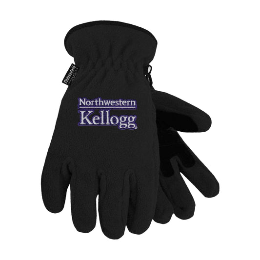 Northwestern I Kellogg Peak Black Micro Fleece Gloves