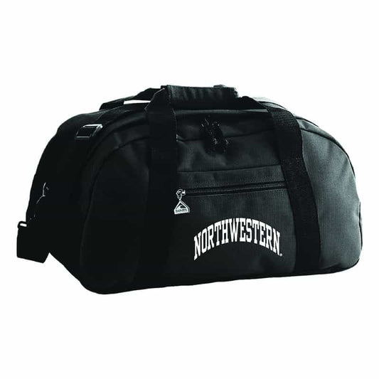 Northwestern University Wildcats Augusta Sportswear Black Jumbo Ripstop Duffle Bag AS1703