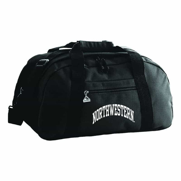 Northwestern University Wildcats Augusta Sportswear Black Jumbo Ripstop Duffle Bag AS1703