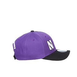 Northwestern University Wildcats House Divided Hat with Michigan Wolverines with Blue Panel & Maize M