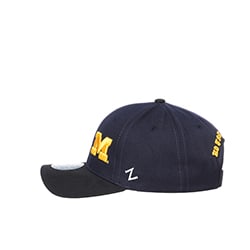 Northwestern University Wildcats House Divided Hat with Michigan Wolverines with Blue Panel & Maize M