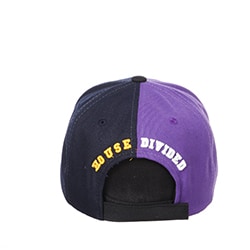 Northwestern University Wildcats House Divided Hat with Michigan Wolverines with Blue Panel & Maize M