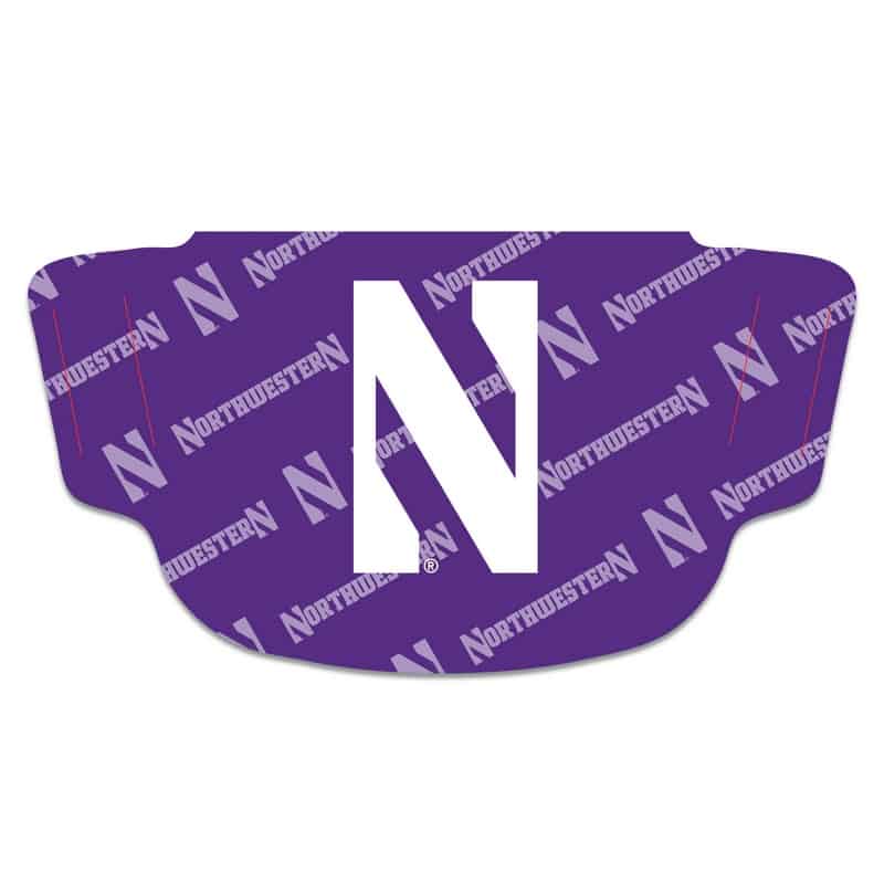 Northwestern University Wildcats Purple Fan Mask Face Cover With Stylized N & Tonal Design