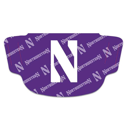 Northwestern University Wildcats Purple Fan Mask Face Cover With Stylized N & Tonal Design
