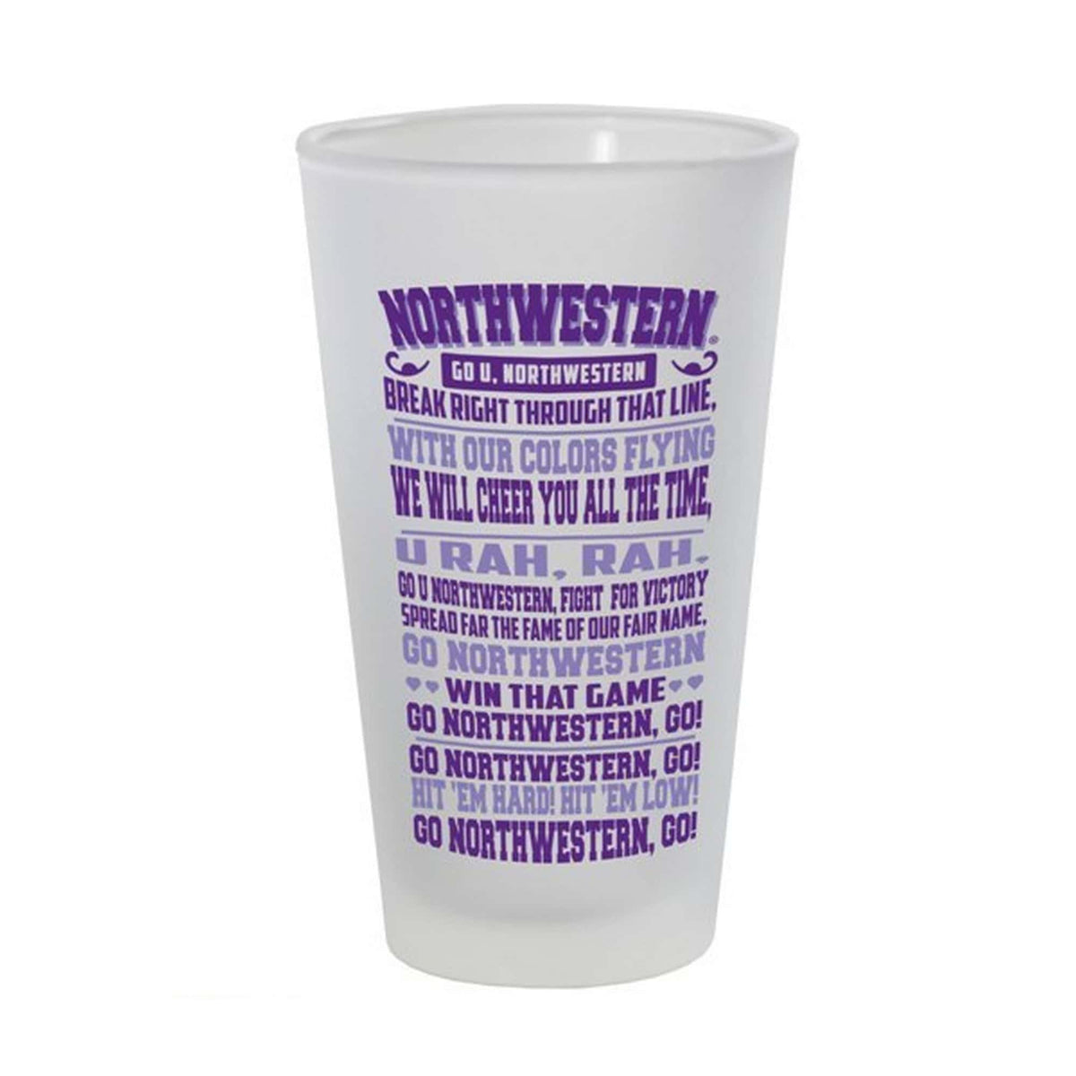 Northwestern University Wildcats 16 oz. Pint Glass With Go Northwestern Go Design