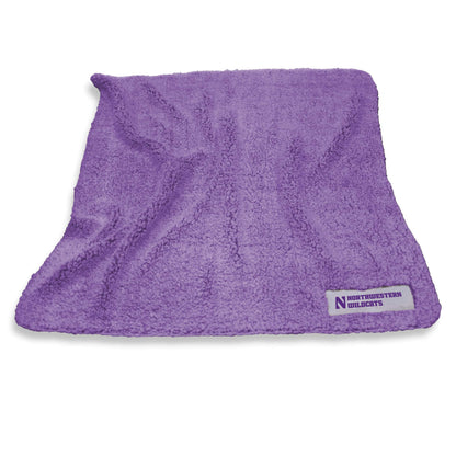 Northwestern University Wildcats Purple Color Frosty Fleece Throw Blanket 50"X60"