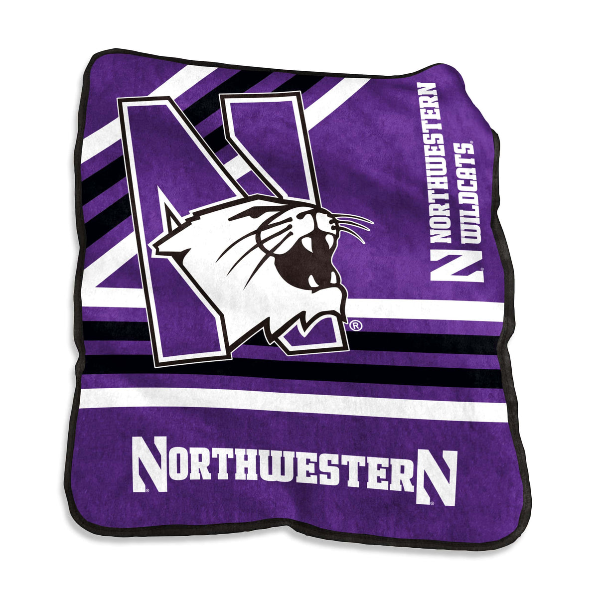 Northwestern University Wildcats Super Soft and Colorful Raschel Blanket