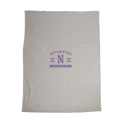 Northwestern University Wildcats Oatmeal Super-soft Sublimated Sweatshirt Blanket