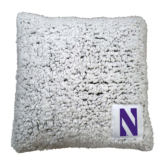 Northwestern University Wildcats Natural Color Frosty Fleece Pillow 16"X16"