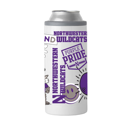 Northwestern University Wildcats 12oz Native Powder Coat Slim Can Coolie